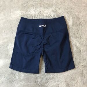 Aurora Navy Scrunch-Back Bike Shorts